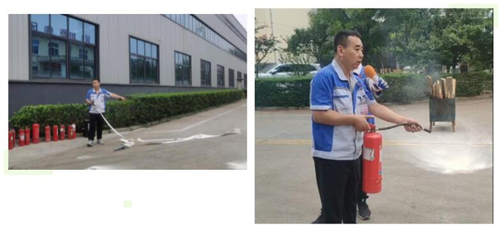 隨后，集團消防安全員為廣大職工講解滅火器和消防水槍的使用方法，并現(xiàn)場演示。廣大員工積極參與到教學演練當中，進一步鞏固消防培訓知識。